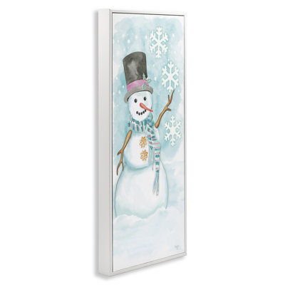 «Waving Snowman Greeting», art de la giclée encadrée par Mollie B.