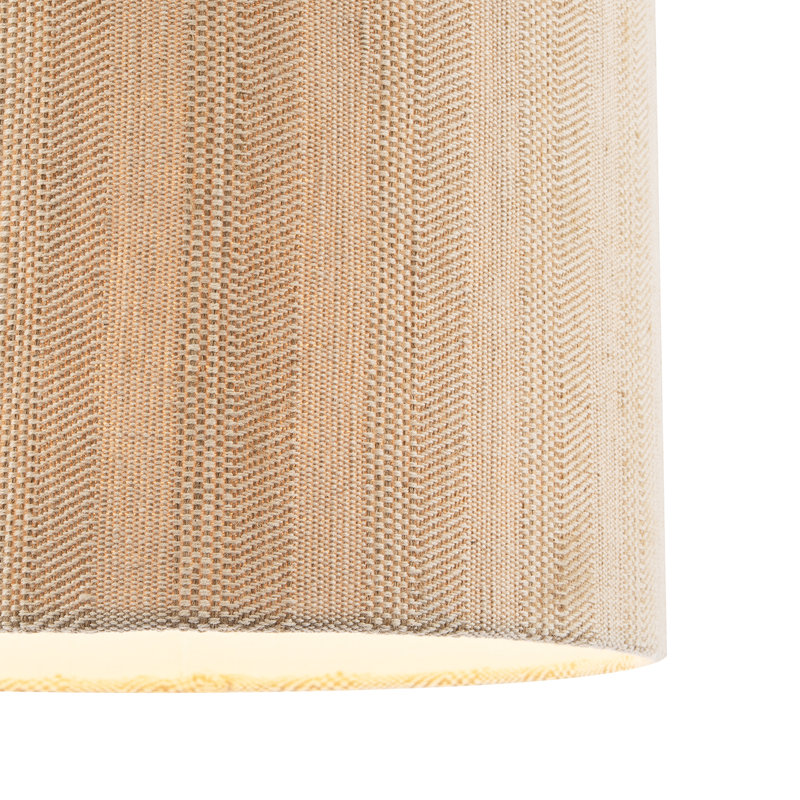 20cm H Fabric Drum Lamp Shade ( No Direct Attachment Method ) in Brown