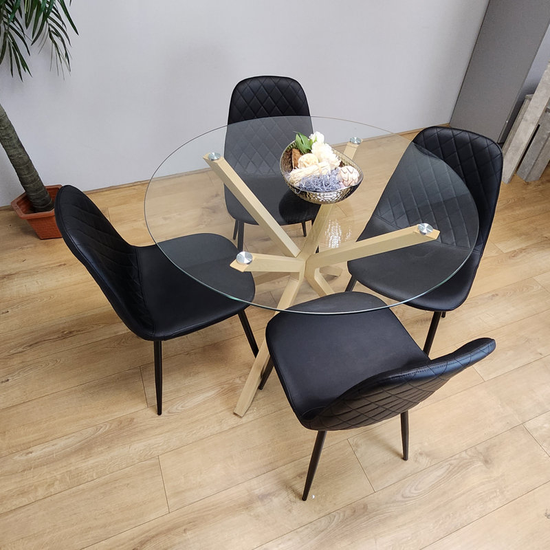 Allendale 4 - Person Dining Set, Black/Black