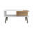 White And Natural Oak Coffee Table With Open Storage And Conical Legs-1771034893