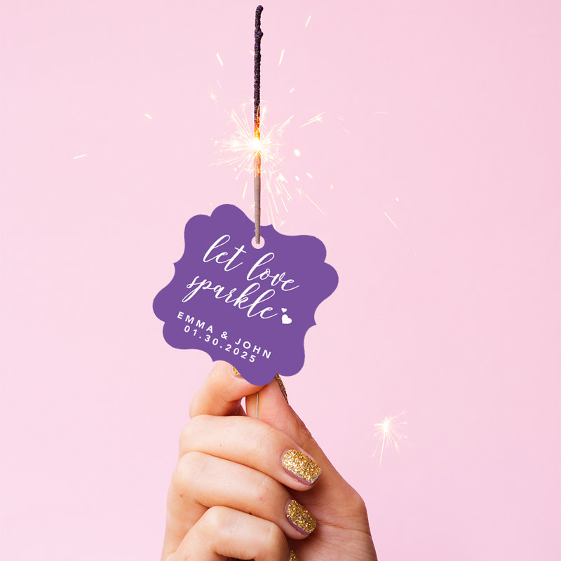 Cadre personnalisé sur mesure Let Love Sparkle, Mauve