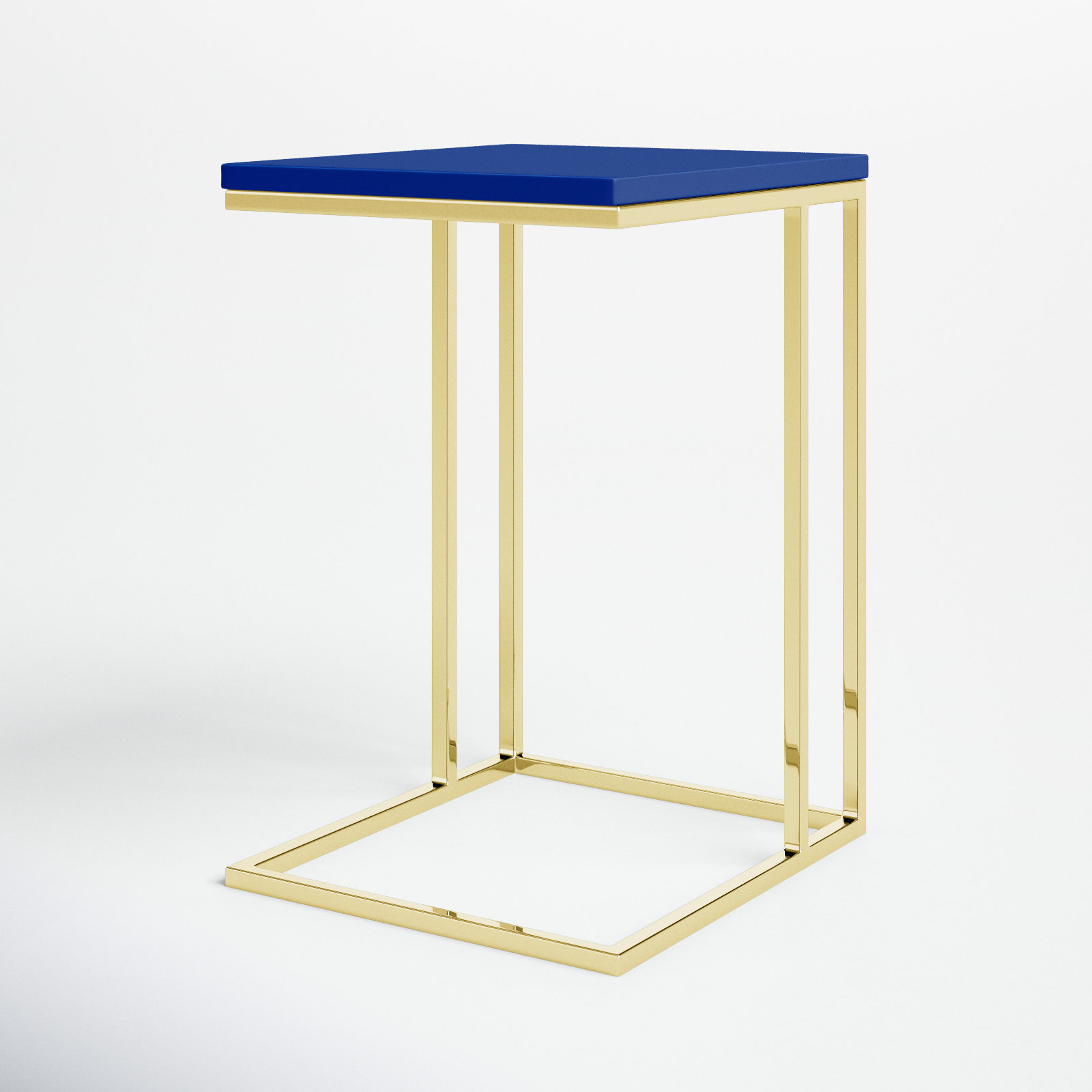 Hampshire End Table, Navy Top/Gold Base