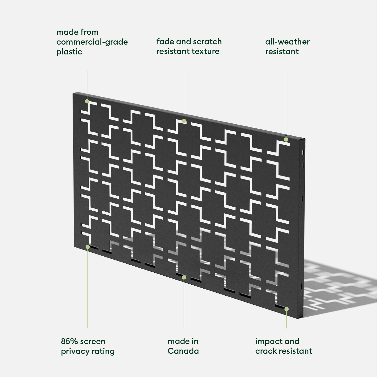 Screen Series Quadra Plastic Black Screen Panel