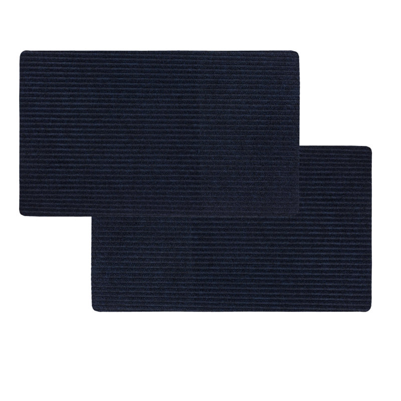 Paillasson intérieur / extérieur antidérapant double jeu, Indigo, 2 pièces 18 po x 30 po