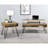 Rustic Golden Oak And Black End Table With Practical Storage Solution Charming Mid-Century Modern In Space