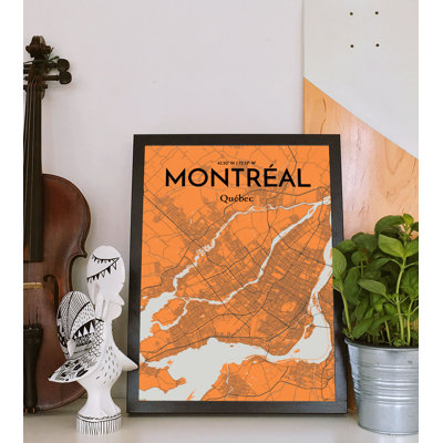 Montreal City Map - No Frame Print