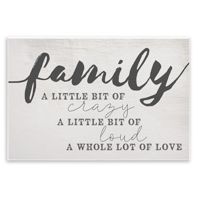 «Family Crazy Loud Love Inspirational Word Design», art textuel