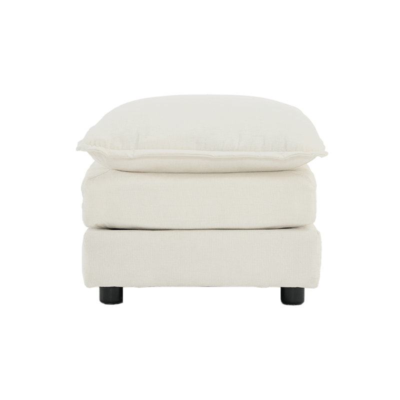 Repose-pieds blanc en tissu chenille blanc pour repose-pieds | Idée de cadeau