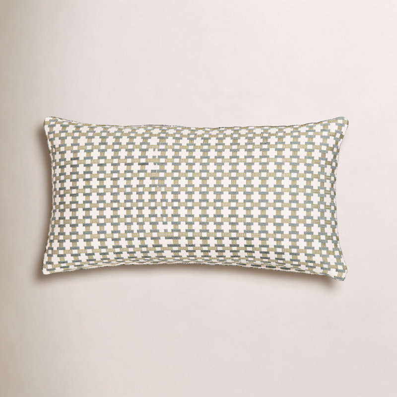 Coussin Birch Lane Stride, Vert géométrique, Plumes