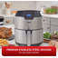 Friteuse à air T-Fal, friteuse, Easy Fry, faible en gras, panier antiadhésif, 4,2 L, acier inoxydable avec support en prime