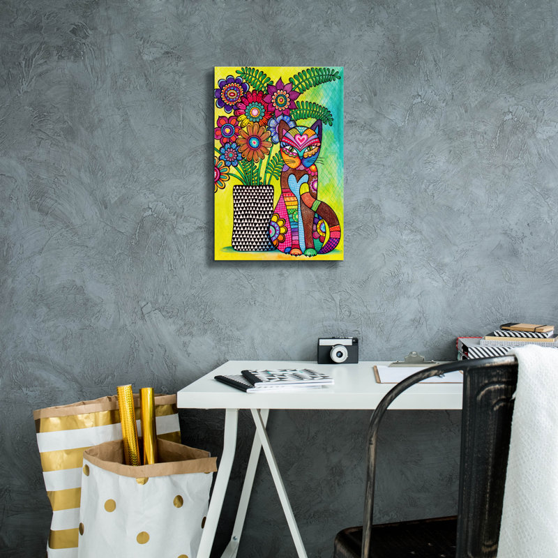 «Mums Flowers» par Hello Angel, art mural sur toile, H 18 po x l 12 po x P 0,75 po