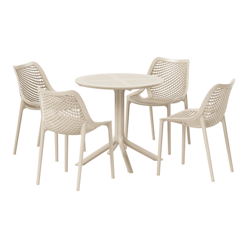 Ensemble repas extérieur pour 4 personnes, Beige