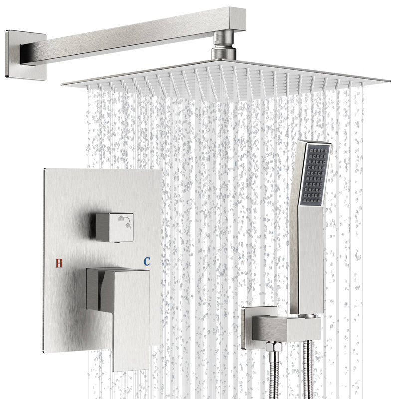 Robinet de douche 12 po, Nickel brossé