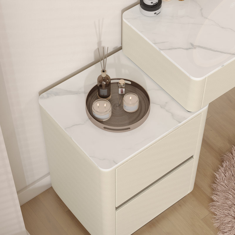 Table de coiffeuse Soild, Crème, crème