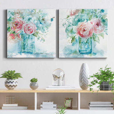 «Sea and Glass I», ensemble de 2 reproductions d'art sur toile tendue