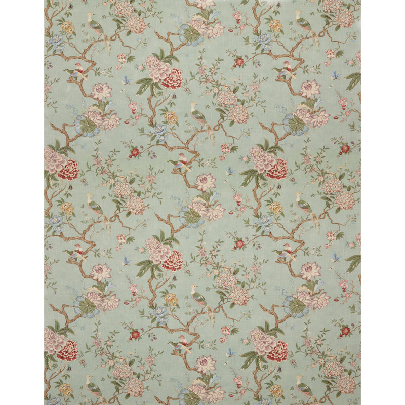Oriental Bird Signature Performance Fabric, Eau De Nil