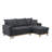 Colton 84.25" Dark Gray Woven Reversible Sleeper Sectional Sofa with Storage Chaise