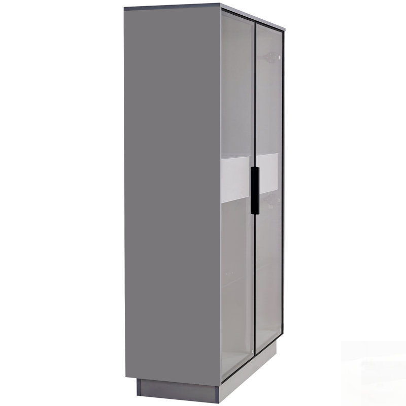 Vitrine autoportante en verre avec éclairage DEL, tablettes réglables et 2 tiroirs de rangement pour une utilisation polyvalente à la maison et au bureau