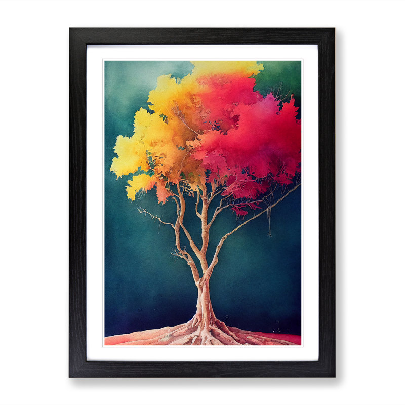 Lone Tree - Framed Print, Black, 46cm H x 34cm W x 2cm D
