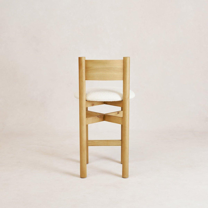 Teddy Upholstered Stool with Solid Wood Frame