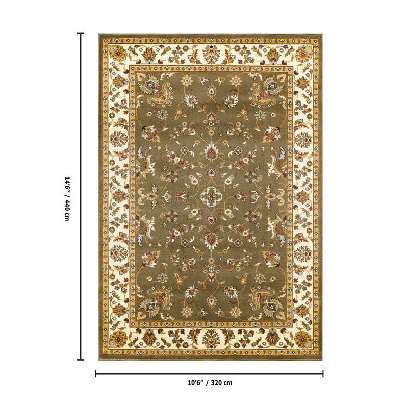 Classic Area Rug, Rectangle 10'6" x 14'6", Green