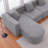 Modern  L shape boucle Sofa with curved seat
