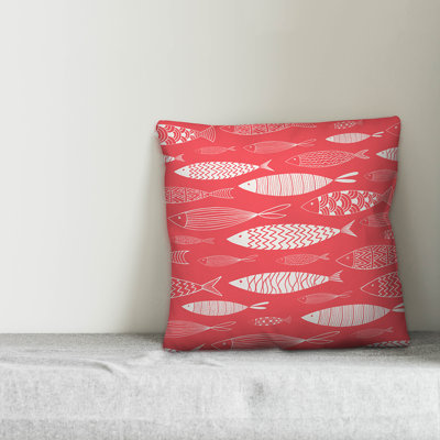  School of Fish Indoor/Outdoor Throw Pillow