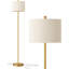 Modern Floor Lamp With Natural Linen Shade, Gold Industrial Standing Lamp For Living Room, Bedroom, Study, And Dining Room, Rotary Switch, Easy Assembly
