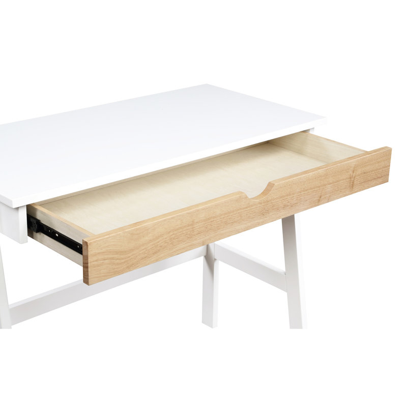 Bureau blanc avec tiroir spacieux, pour une maison compacte, facile à assembler