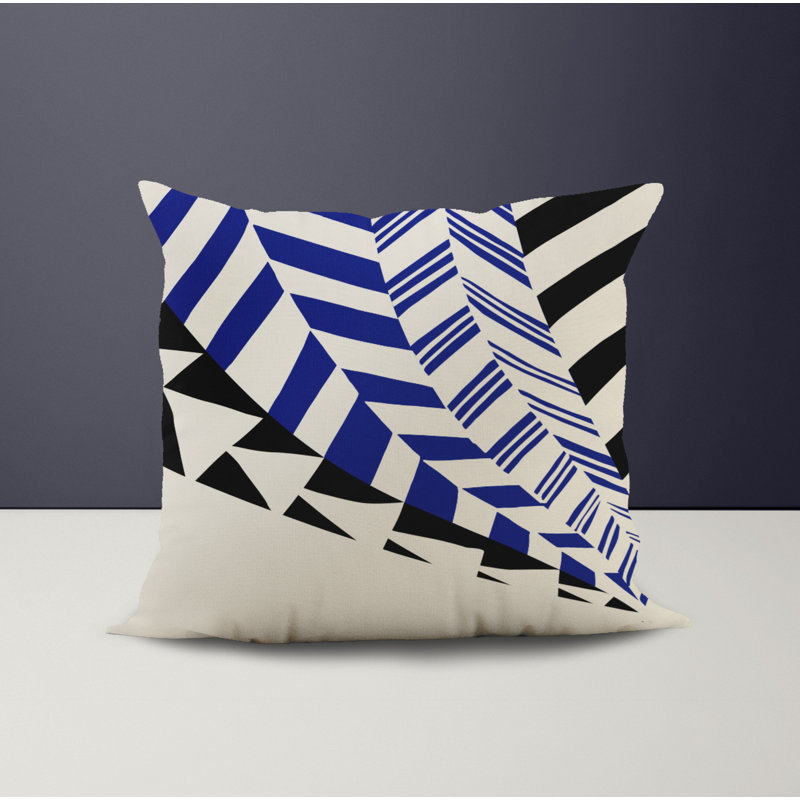 Jeté carré intérieur / extérieur en polyester Ikom, L 17 po x H 17 po, Bleu marine