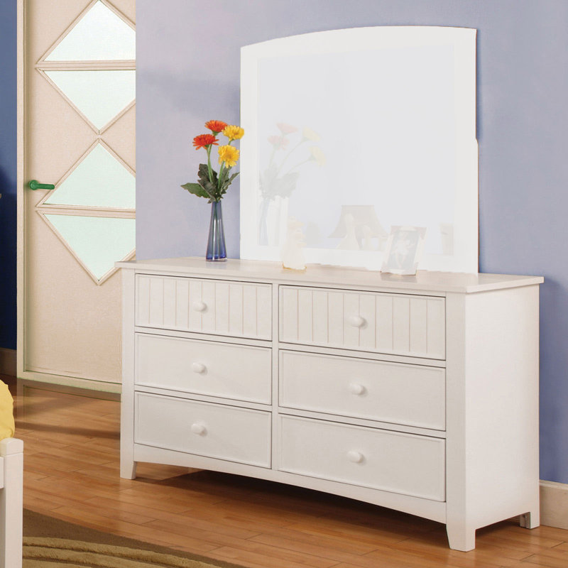 Commode double 6 tiroirs Glenby, Blanc