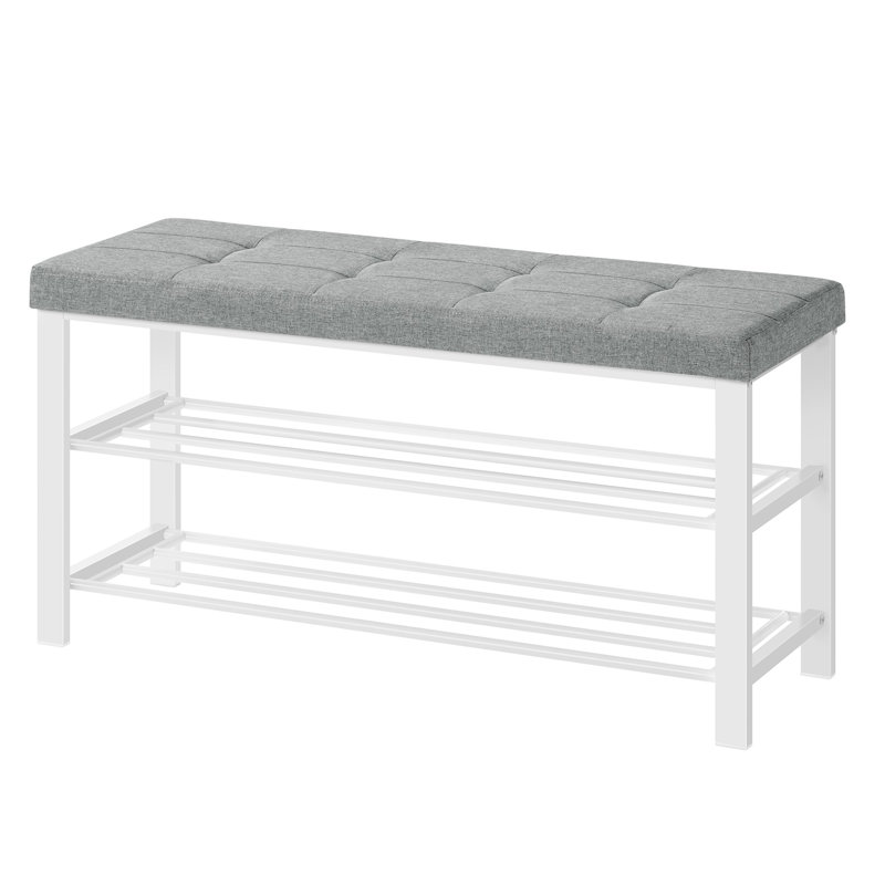 Shoe Storage Bench, Dove Gray/Cloud White