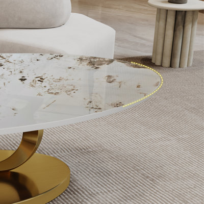 Table basse moderne en faux marbre