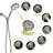 Brushed Nickel Hand Shower With 7 Spray Modes - 4.7" Gel Nozzle Head, 59" Stainless Steel Hose, Adjustable Holder For Relaxing Bath 7 In 4.7-Inch 59-Inch Personalized Bathing Comfort-121077190