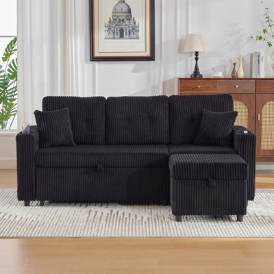 3 Seater Corduroy Sofa Bed