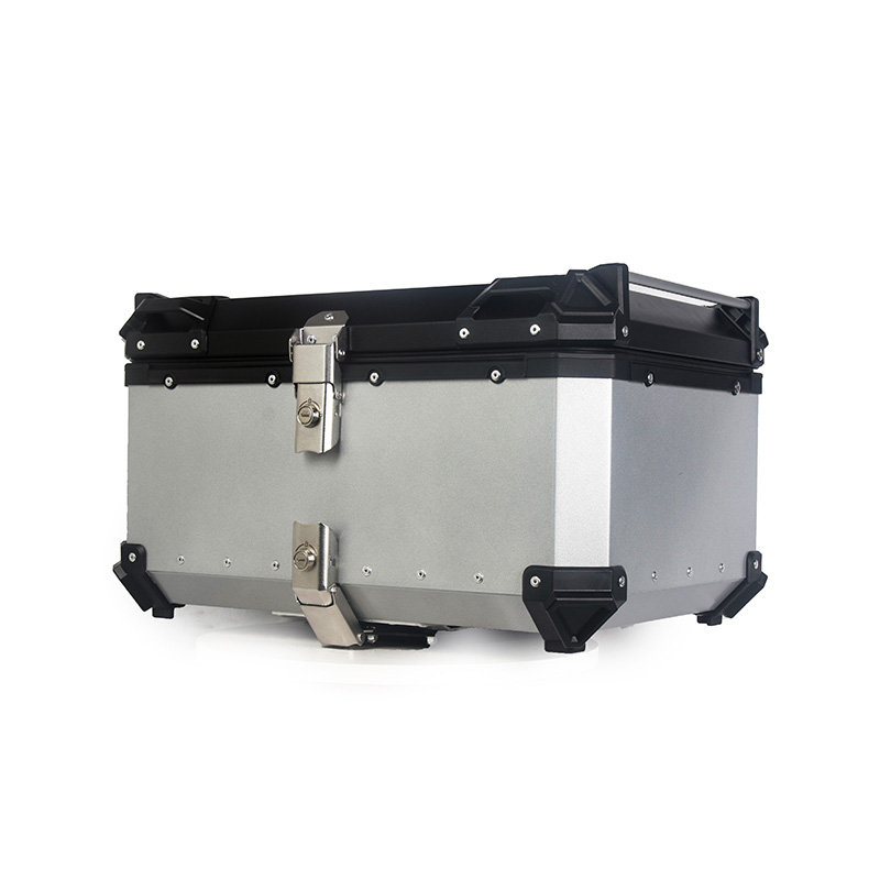 65L Motorcycle Rear Top Box Luggage Aluminium Alloy Tail Carrier Tool Case