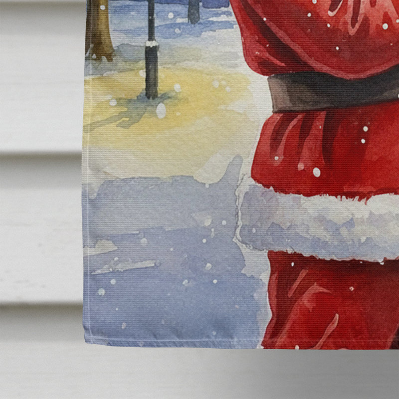 Setter anglais avec drapeau de la maison du Père Noël, Taille de la maison, Setter anglais