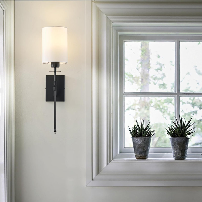 Battery Operated Wall Sconces Set Of Two,Wireless Wall Light With Remote Control, Dimmable,Warm White/Natural White/Daylight/RGB, Rechargable Wall Light For Bedroom Living Room Hallway Black