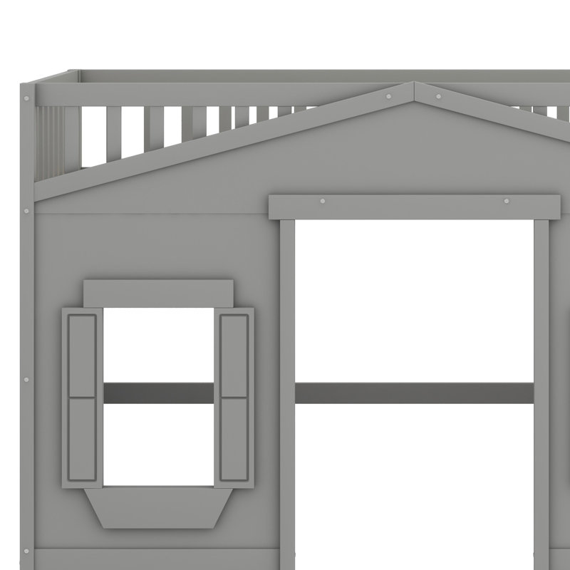 Lit mezzanine avec échelle House, Gris