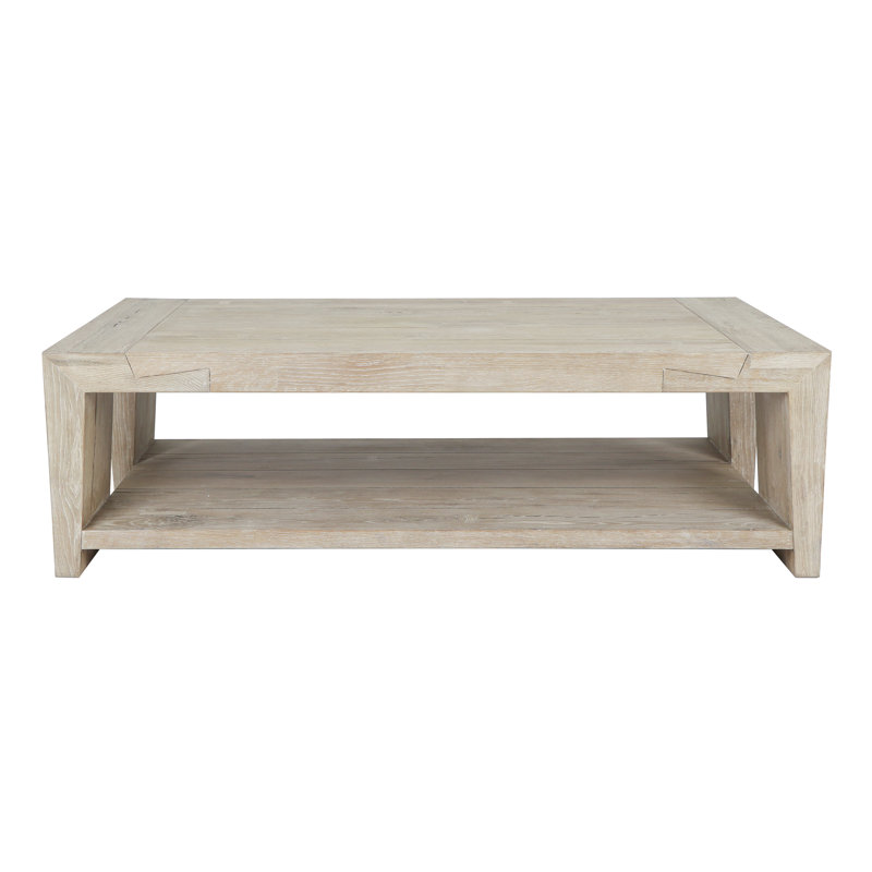 Troy 4 Legs Coffee Table, Beige Wood