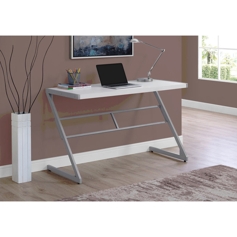 Bureau d'ordinateur, bureau personnel, ordinateur portable, L 48 po, stratifié de travail, métal, contemporain, moderne