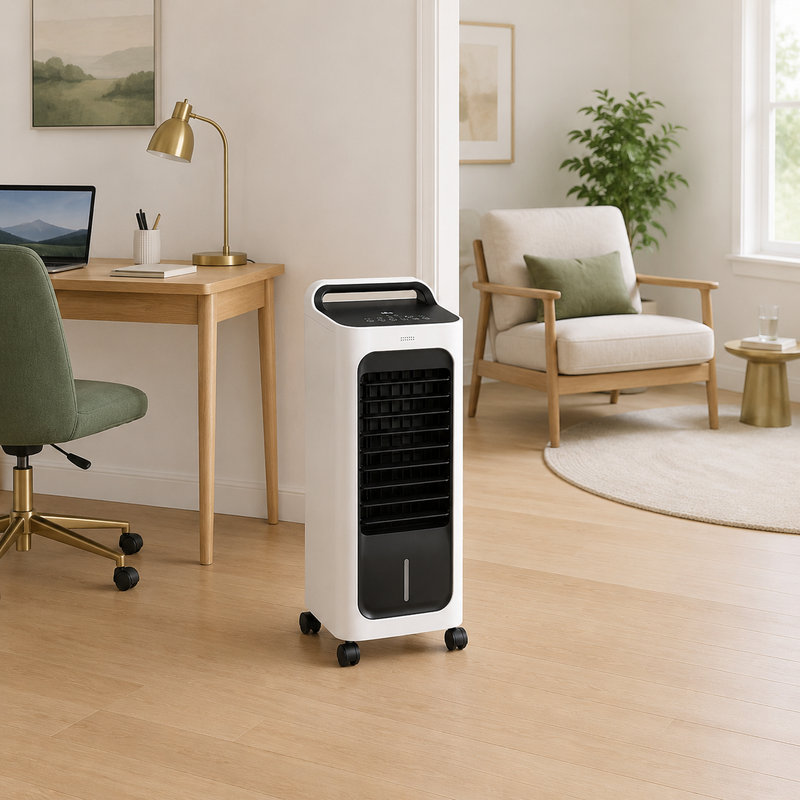 Refroidisseur d'air à évaporation portable en ABS 26,2 "avec télécommande et minuterie pour la chambre à coucher et le bureau personnel