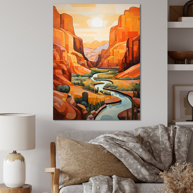 Canyon Canyon Sunset Sunset, impression audacieuse sur toile, H 32 po x l 24 po x P 1 po, Toile tendue