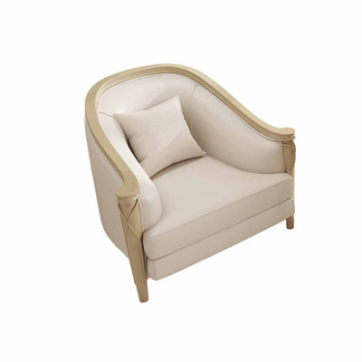 French Light Luxury Sofa American Leather Sofa Leather Armchair