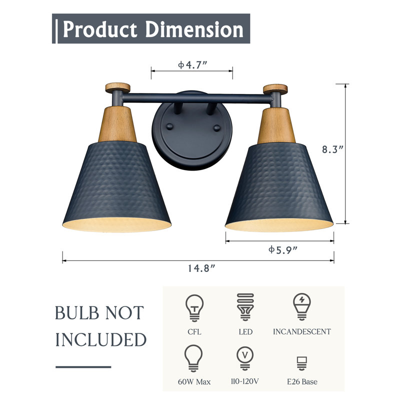 Datto 2 - Light Dimmable Vanity Light, Blue