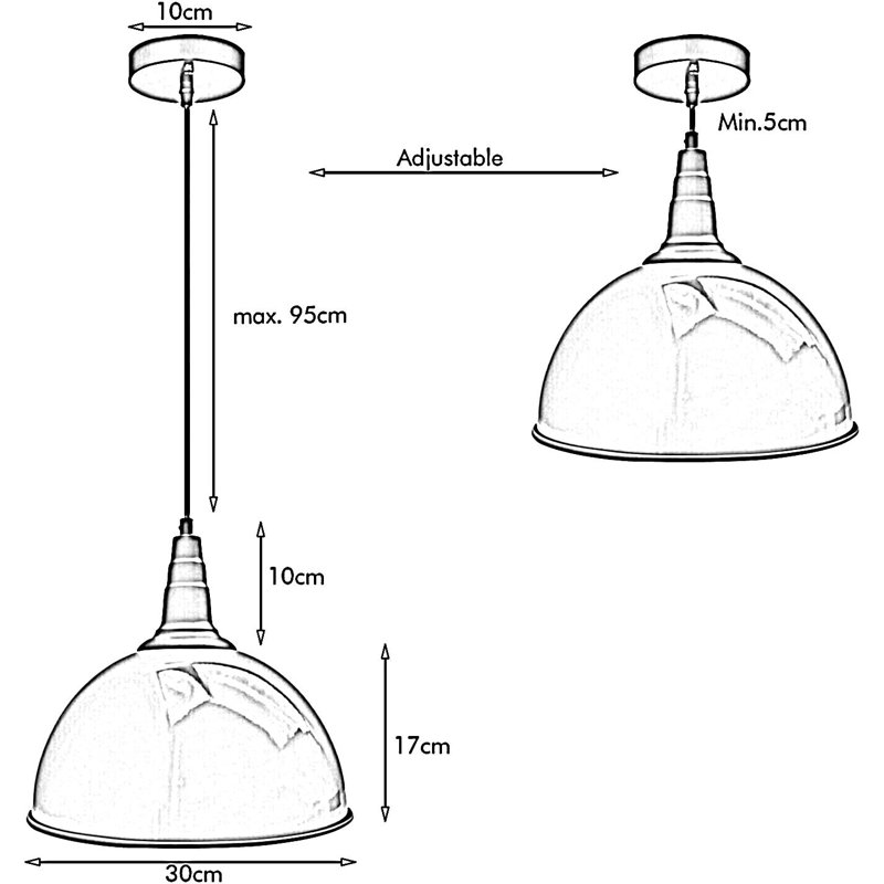 Aarika 1 - Light Dome Pendant, Grey