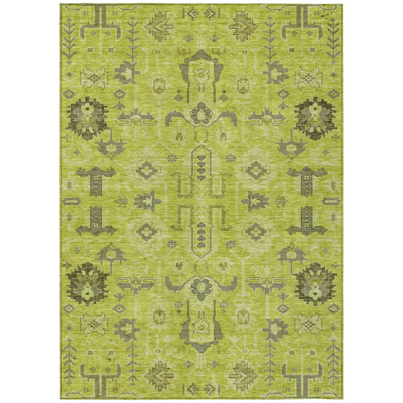 Killingly Washable Oriental Indoor / Outdoor Rug, Rectangle 10' x 14'