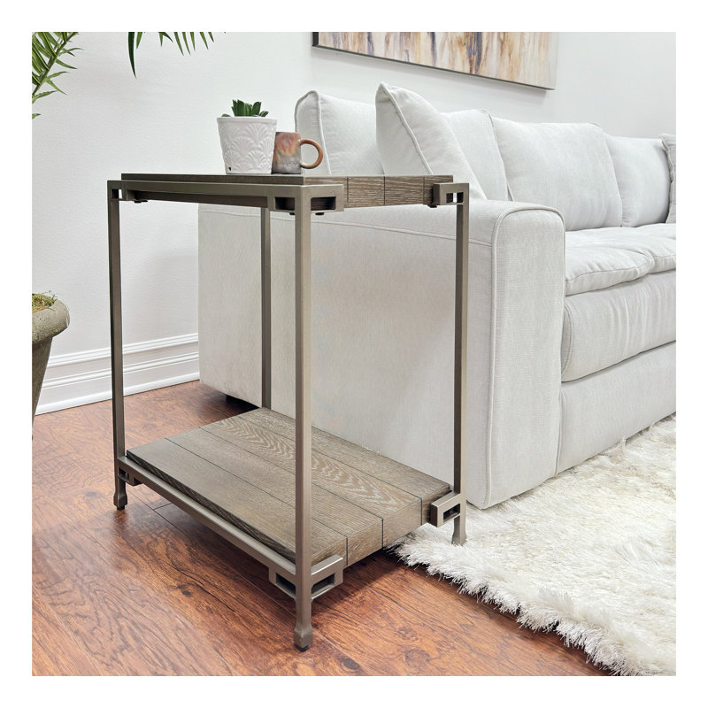 Table de bout en bois massif Marizza, H 24,05 po x l 22,05 po x P 14,05 po