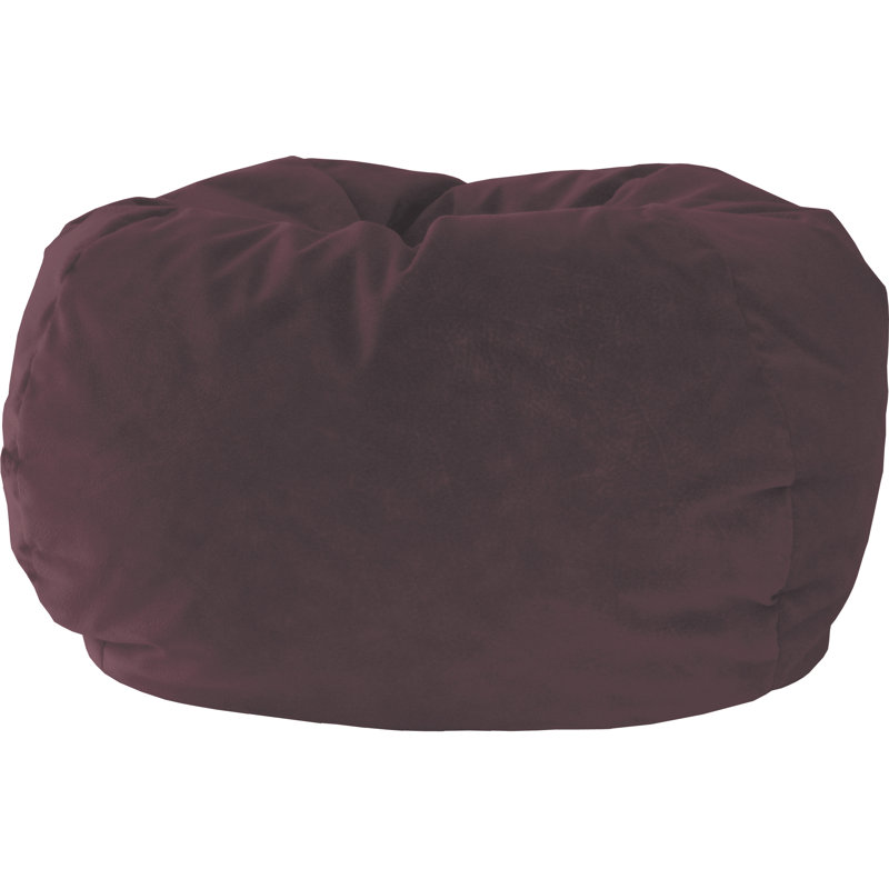 Fauteuil à billes classique Trule, Très très grand, Suède de microfibre rouge vin