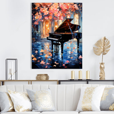 Grand Piano Floral Symphony - Piano, art mural
